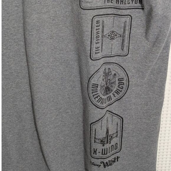 Disney Cruise Line Star Wars T Shirt Gray Large Hyperspace Ship Logo Graphic Tee - Picture 2 of 5